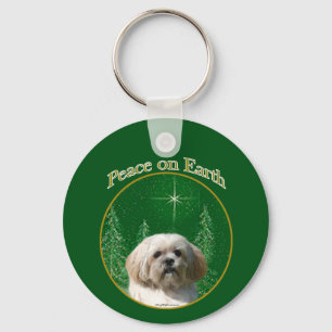 Lhasa Apso Peace Keychain
