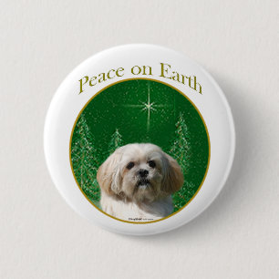 Lhasa Apso Peace Pinback Button