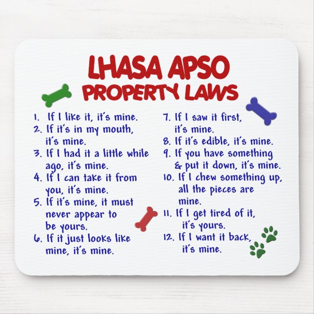 LHASA APSO Property Laws 2 Mouse Pad (Front)