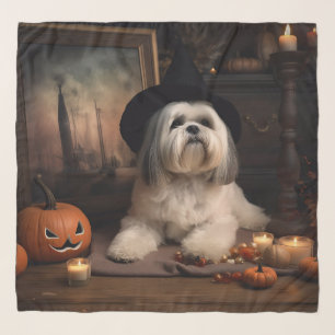 Lhasa Apso Pumpkins Halloween Scary Scarf