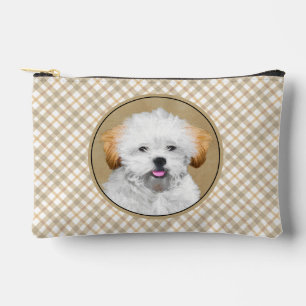 Lhasa Apso Puppy Painting Cute Original Dog Art Accessory Pouch