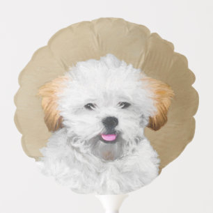 Lhasa Apso Puppy Painting - Cute Original Dog Art Balloon