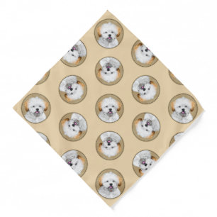 Lhasa Apso Puppy Painting Cute Original Dog Art Bandana