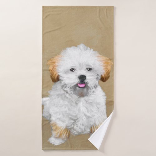 Lhasa Apso Puppy Painting _ Cute Original Dog Art Bath Towel Set