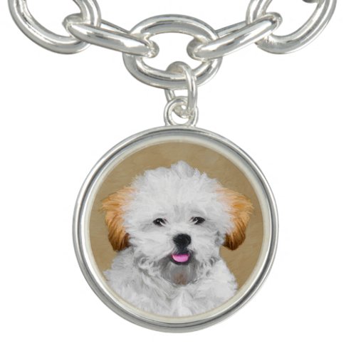 Lhasa Apso Puppy Painting _ Cute Original Dog Art Bracelet