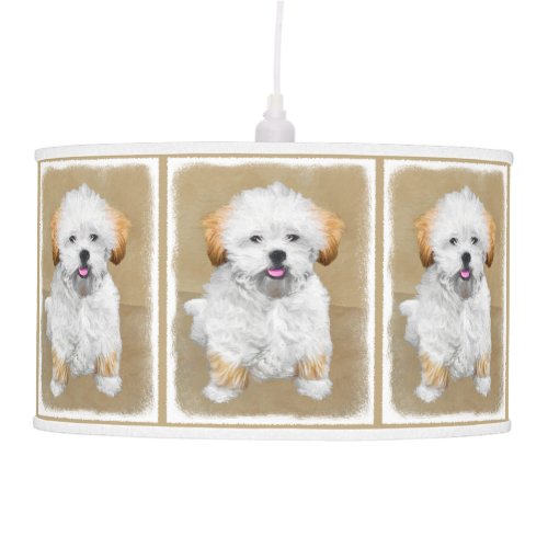 Lhasa Apso Puppy Painting _ Cute Original Dog Art Ceiling Lamp