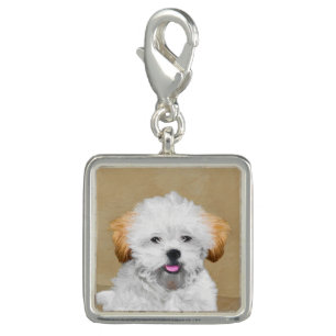 Lhasa Apso Puppy Painting - Cute Original Dog Art Charm