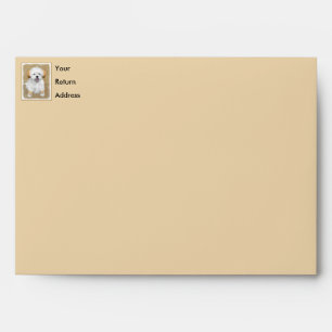 Lhasa Apso Puppy Painting - Cute Original Dog Art Envelope