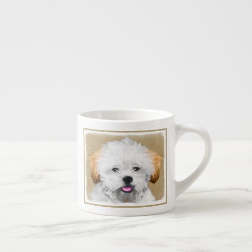 Lhasa Apso Puppy Painting _ Cute Original Dog Art Espresso Cup