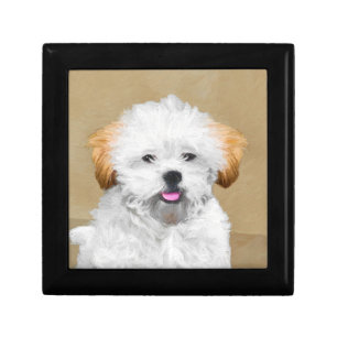 Lhasa Apso Puppy Painting - Cute Original Dog Art Gift Box