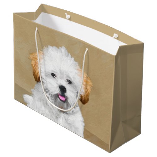 Lhasa Apso Puppy Painting _ Cute Original Dog Art Large Gift Bag