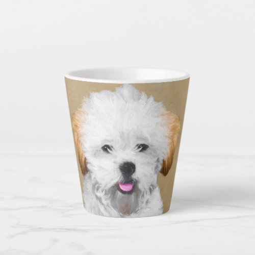 Lhasa Apso Puppy Painting _ Cute Original Dog Art Latte Mug
