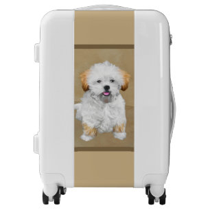 Lhasa Apso Puppy Painting - Cute Original Dog Art Luggage