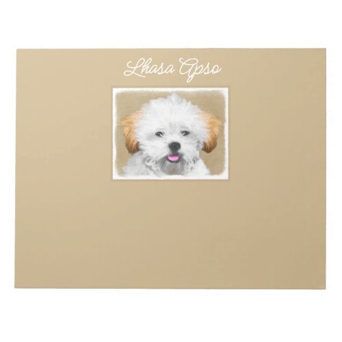 Lhasa Apso Puppy Painting _ Cute Original Dog Art  Notepad
