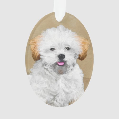 Lhasa Apso Puppy Painting _ Cute Original Dog Art Ornament