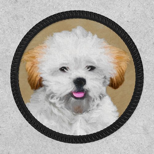Lhasa Apso Puppy Painting _ Cute Original Dog Art Patch