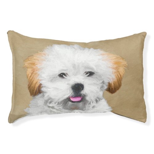 Lhasa Apso Puppy Painting _ Cute Original Dog Art Pet Bed