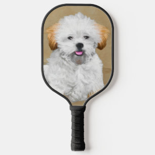 Lhasa Apso Puppy Painting - Cute Original Dog Art Pickleball Paddle