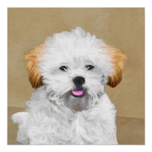 Lhasa Apso Puppy Painting _ Cute Original Dog Art Poster