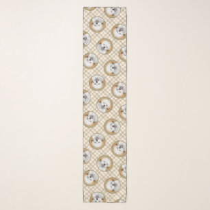 Lhasa Apso Puppy Painting Cute Original Dog Art Scarf