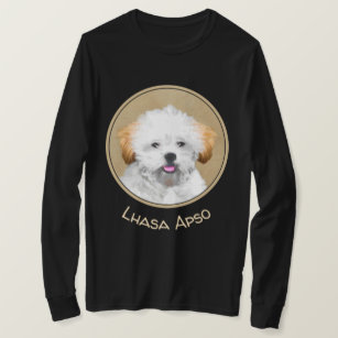Lhasa Apso Puppy Painting - Cute Original Dog Art T-Shirt