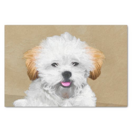 Lhasa Apso Puppy Painting _ Cute Original Dog Art Tissue Paper