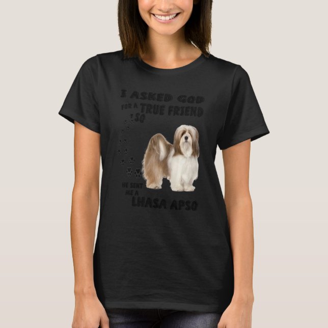 Lhasa Apso Quote Mom Dad Lover Print Bark Lion Sen T-Shirt (Front)