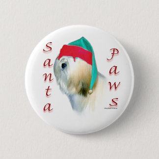 Lhasa Apso Santa Paws Button