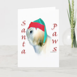 Lhasa Apso Santa Paws Holiday Card