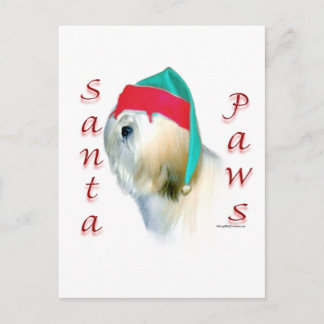 Lhasa Apso Santa Paws Holiday Postcard