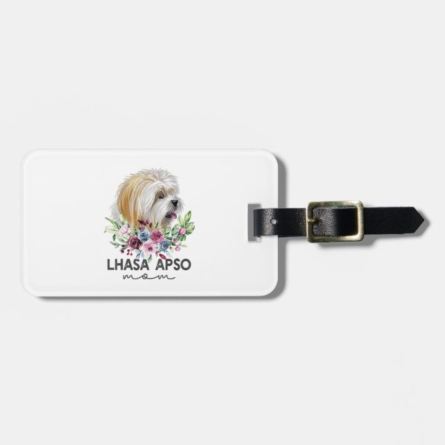 Lhasa Apso Shirt Gifts Dog Mom Luggage Tag (Front Horizontal)