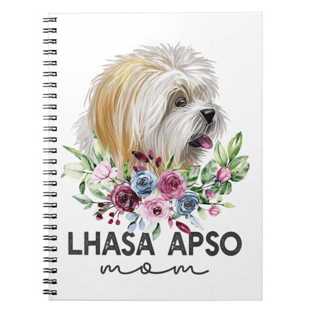 Lhasa Apso Shirt Gifts Dog Mom Notebook (Front)