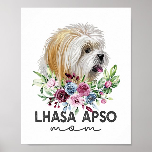 Lhasa Apso Shirt Gifts Dog Mom Poster (Front)