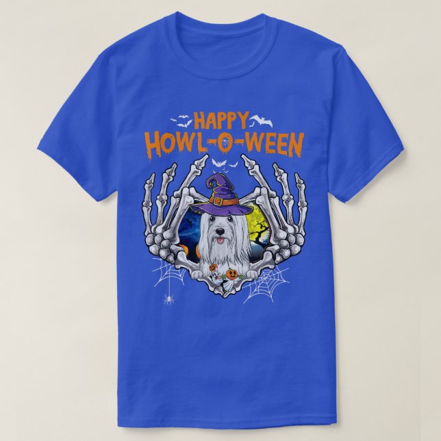 Lhasa Apso Skeleton Heart Happy HowlOWeen Costume  T-Shirt (Design Front)