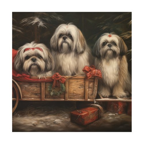 Lhasa Apso Snowy Sleigh Christmas Decor