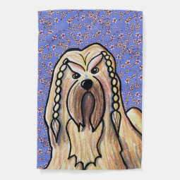 Lhasa Apso Spring Garden Flag | Zazzle
