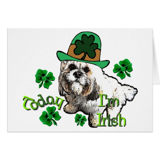 Lhasa Apso St Patricks Cards (Front Horizontal)