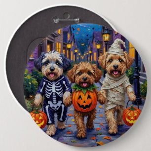 Lhasa Apso Trick-or-Treating In Halloween Costumes Button