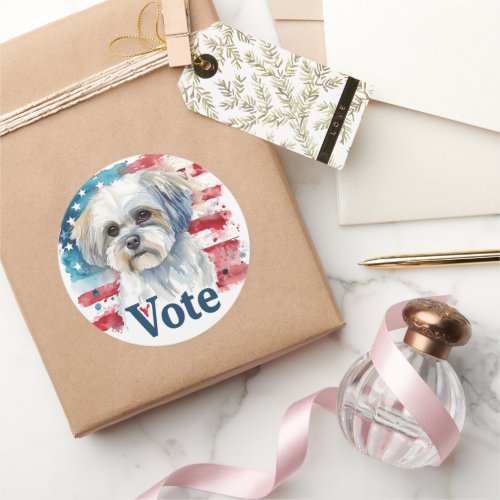 Lhasa apso US Elections Vote for Paws_itive Change Classic Round Sticker