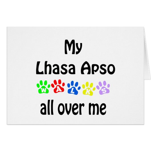 Lhasa Apso Walks Design Cards (Front Horizontal)