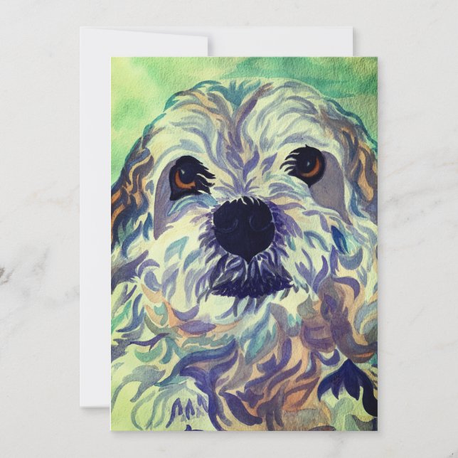 Lhasa Apso Watercolor Thank You Card (Front)