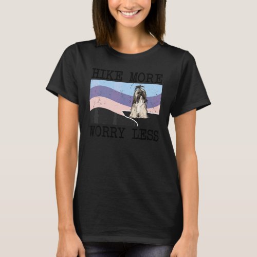 Lhasa Apsos Hike More Worry Less Graphic Hiking T-Shirt