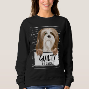 Lhasa Apsos Mugshot Guilty Dog Sweatshirt
