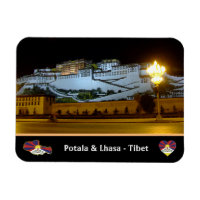 Lhasa at night - Potala Palace, Tibet /Himalayas Magnet