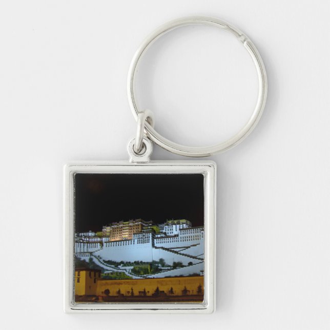 Lhasa & Potala Palace at night, Tibet (Himalayas) Keychain (Front)