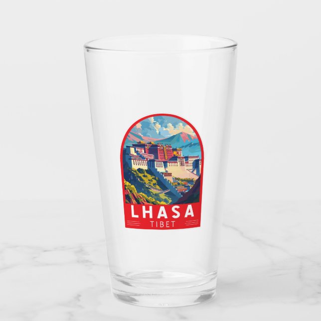 Lhasa Tibet Travel Art Vintage Glass (Front)