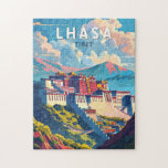 Lhasa Tibet Travel Art Vintage Jigsaw Puzzle<br><div class="desc">Lhasa retro vector travel design. Lhasa,  the capital of the Tibet Autonomous Region,  lies on the Lhasa River's north bank in a valley of the Himalayas.</div>