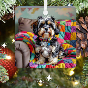 Lhaso Apso Personalized Christmas Metal Ornament