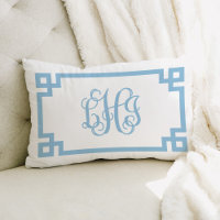 LHI Sky Blue Greek Key Script Monogram