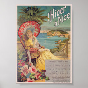 l'Hiver à Nice Vintage Poster 1892